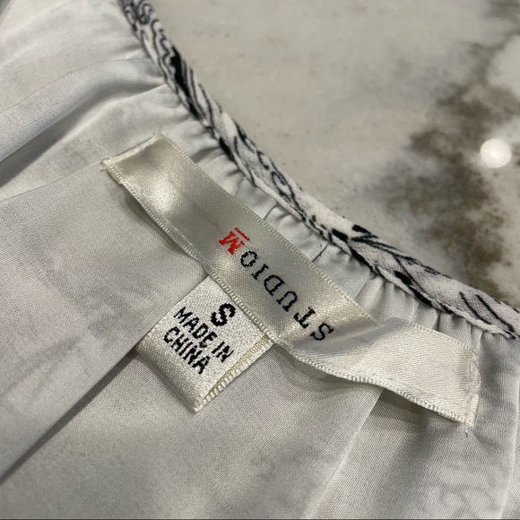 M Studio, white and navy sailboat pattern sun dress, size Small. - Picture 5 of 5